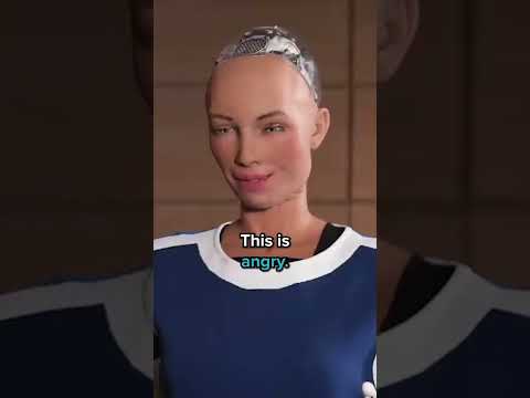 Asking Sophia, Hanson Robotic’s human-like AI robot, to show her range of emotions.