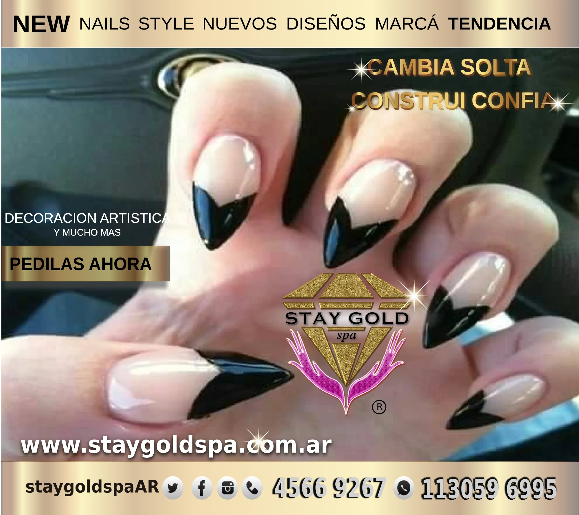 black arrow stiletto nails