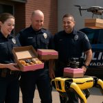 Police in Colorado Welcome Donuts Delivered by Robotic Dog and Drone in Futuristic National Donut Day Surprise